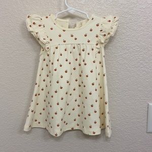 Quincy Mae Cream Dress with Red Accents